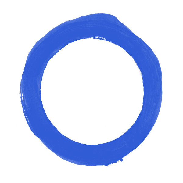 Empty paintbrush circle or ring with blue color