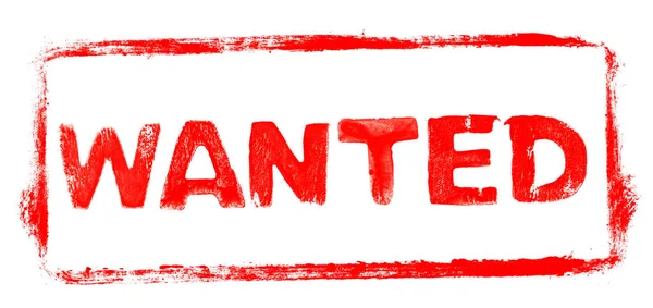 Wanted Banner Red Rubber Stamp Frame Stencil Text — Stock Photo, Image