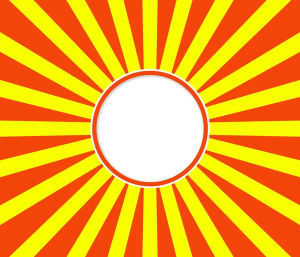 Hintergrundstruktur Mit Roten Und Gelben Strahlen Und Weißem Leeren Kreis — Stockfoto