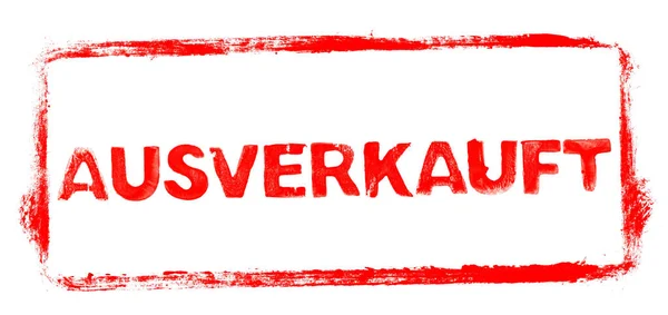 Uitverkocht Banner Rode Rubberen Stempellijst Met Stenciltekst Het Duits — Stockfoto
