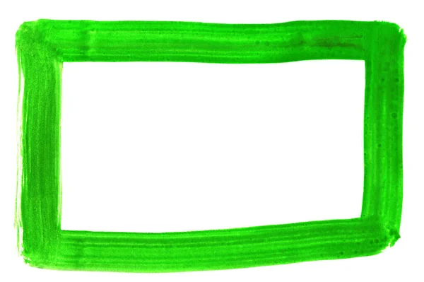 Pinselrahmen Mit Grüner Farbe Mit Pinsel — Stockfoto