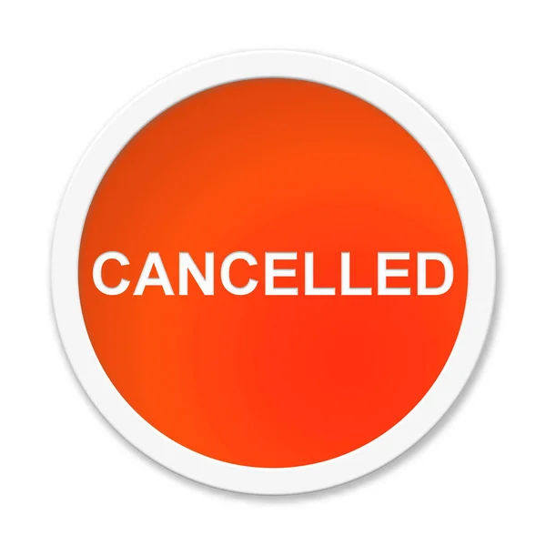 Botão Redondo Vermelho Isolado Com Exibição Cancelada — Fotografia de Stock
