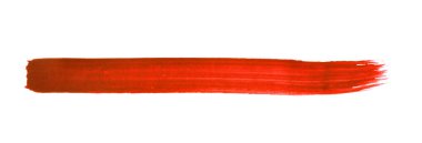 Kırmızı el boya fırçasıyla çizilmiş suluboya şerit