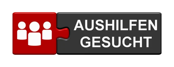 Isolated Puzzle Button People Symbol Showing Temporary Help Needed German — Stock Photo, Image