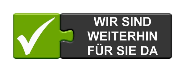 Isolated Puzzle Button Tick Symbol Showing Still You German Language — Stock Photo, Image