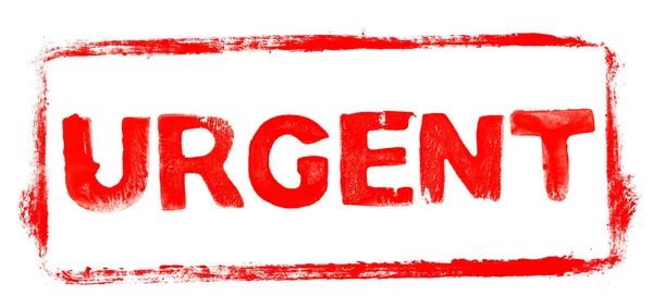 Banner Urgente Moldura Carimbo Borracha Vermelha Com Texto Estêncil — Fotografia de Stock