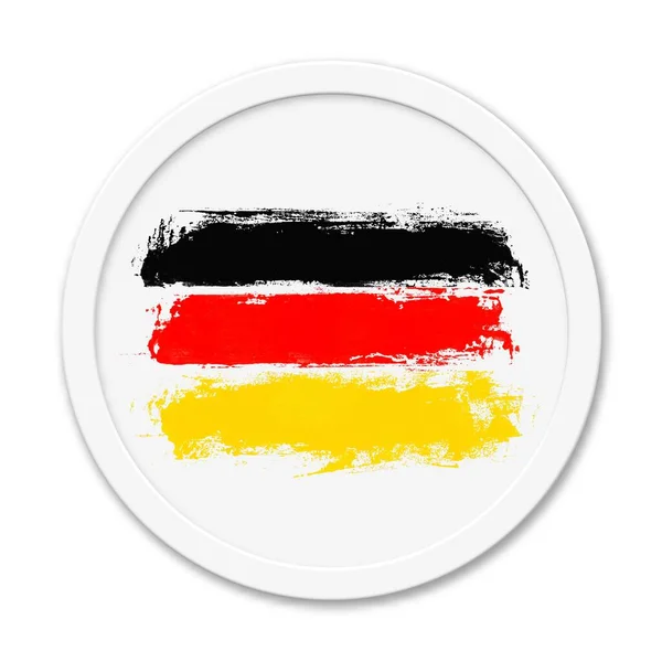 Botão Redondo Isolado Mostrando Bandeira Alemanha — Fotografia de Stock