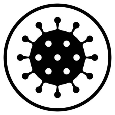 Coronavirus Sembolü - Daire içinde Düz Covid-19 Virüs Simgesi