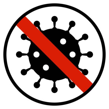 Coronavirus Sembolü- Covid-19 Virüs Simgesini Çemberde Durdur