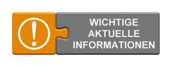 Isolated Puzzle Button Symbols Showing Important Current Informations German Language — Stock Photo, Image