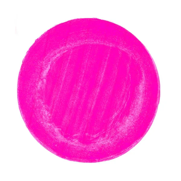 ピンクペイントブラシサークル 手ブラシで塗装 — ストック写真