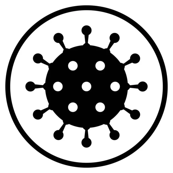コロナウイルスシンボル サークル内のフラットコビト19ウイルスアイコン — ストック写真