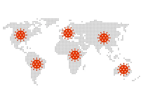 Mapa Světů Zobrazující Rozšíření Coronavirus Covid — Stock fotografie