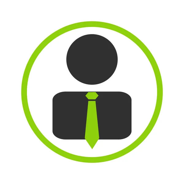 Зеленый Круг Черным Значком Business Man Консультации Контакты Символ Счета — стоковое фото