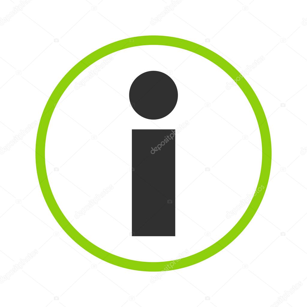  Green circle with black Info icon - Service, Help or Tourist Information symbol