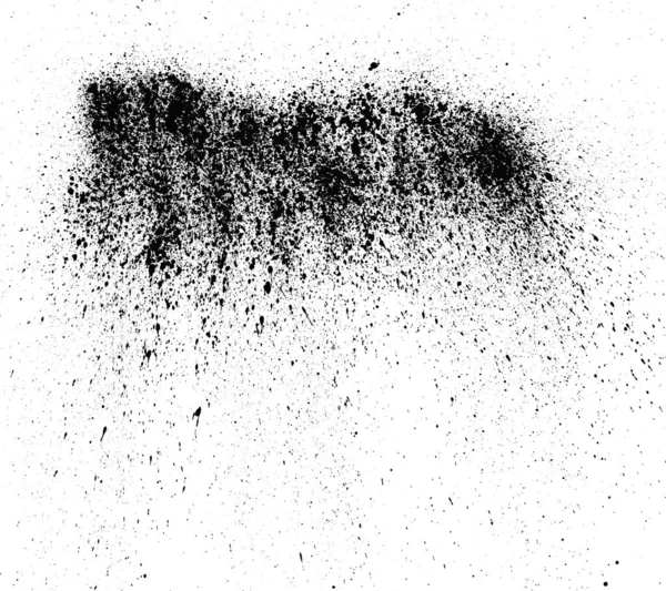 Spritzer Schwarzer Farbe Auf Weißem Hintergrund Mit Pinsel Oder Graffiti — Stockfoto