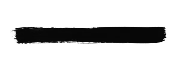 Длинная Ручная Роспись Полосы Черного Цвета Белом Фоне — стоковое фото