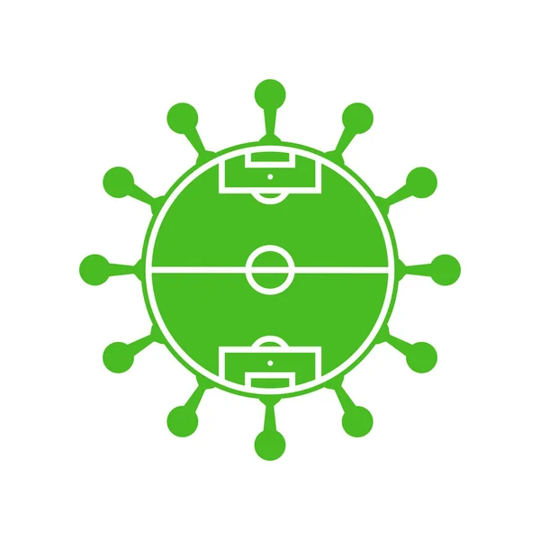 Coronavirus Symbol Football Field Icon Soccer Times Covid — Stock Photo, Image