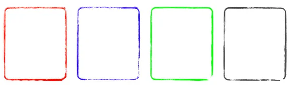 赤青緑黒の4色の空のステンシルフレームのコレクション — ストック写真