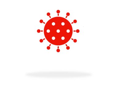 Gölgeli basit kırmızı Coronavirus sembolü