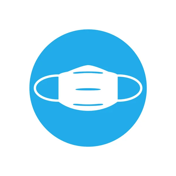 Modrý Kruh Ilustrací Ikony Bílého Kornaviru — Stock fotografie