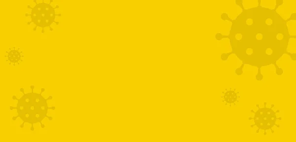 Coronavirus Banner Жовтим Помаранчевим Кольором Копією Простору — стокове фото