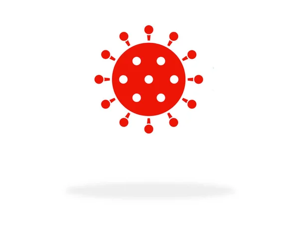 Illustration Simple Symbole Coronavirus Rouge Avec Ombre — Photo