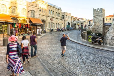 Jerusalm, İsrail, 09/03/2016, kutsal şehir ana noktaları üzerinden şehir turları.