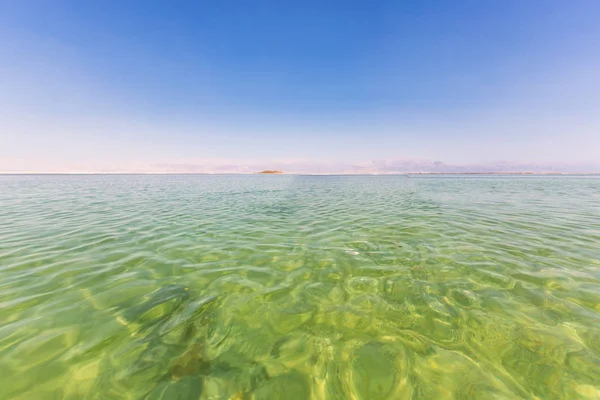 Vista Costa Del Mar Muerto Cristales Sal Atardecer Textura Del —  Fotos de Stock