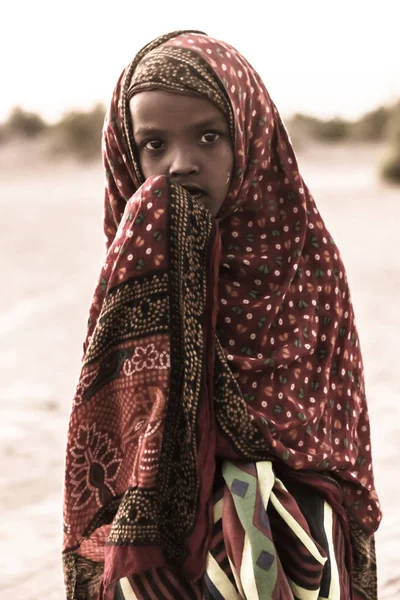 Mekelle 埃塞俄比亚 2017 生活在沙漠中的儿童 达纳吉尔凹地抑郁症 — 图库照片
