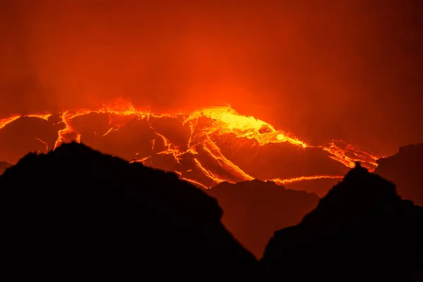 Sopka Erta Ale Danakil Deprese Etiopie — Stock fotografie