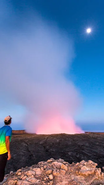 Erta Ale Volcán Danakil Depresión Etiopía Erupción — Foto de Stock