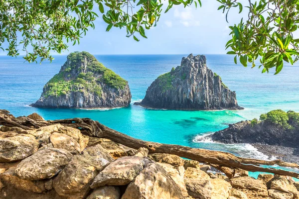 Fernando de Noronha, Brazil. View of Morro dos Dois Irmaos with 