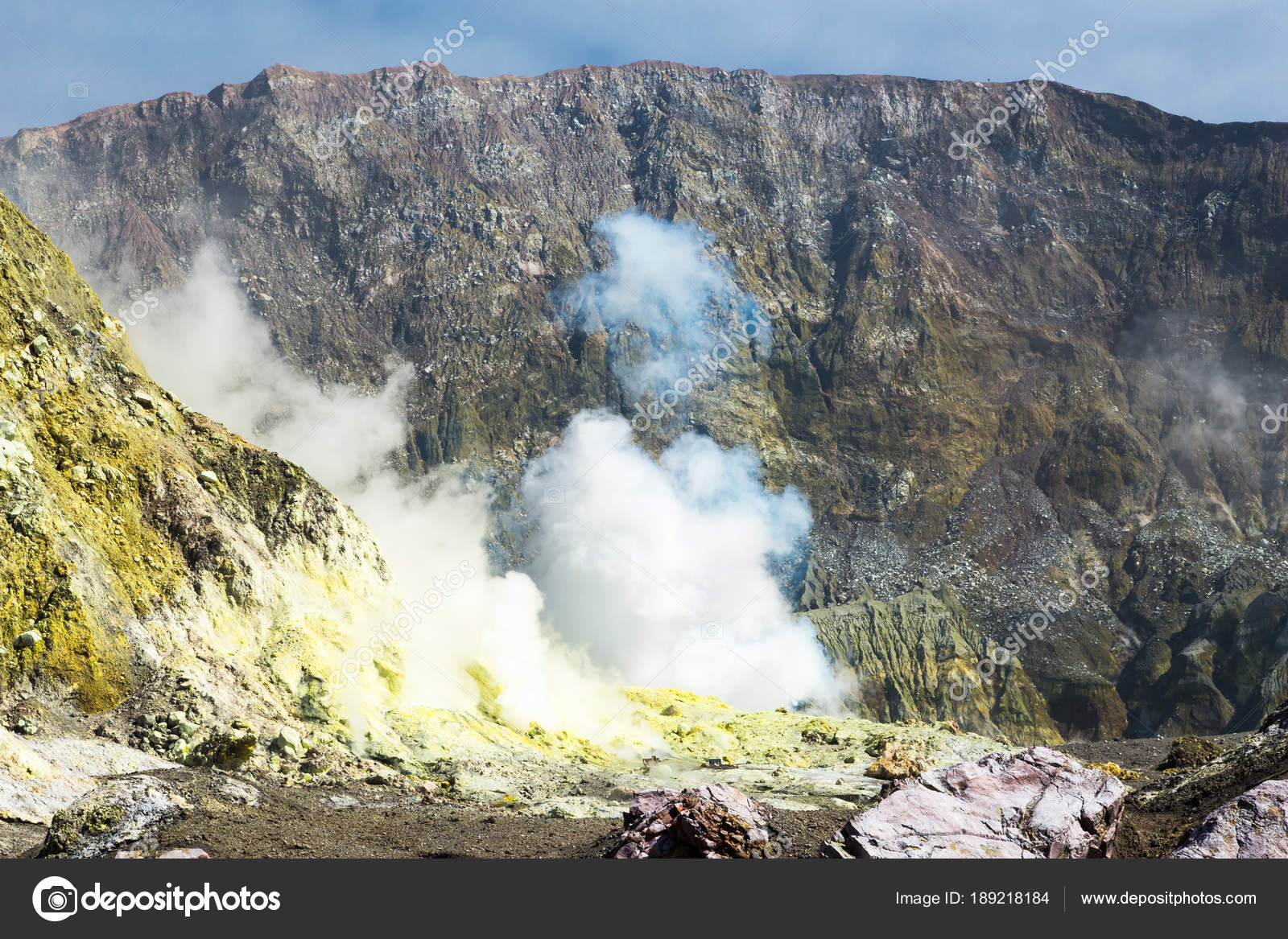 Active Volcano White Island New Zealand Volcanic Sulfur Crater Lake