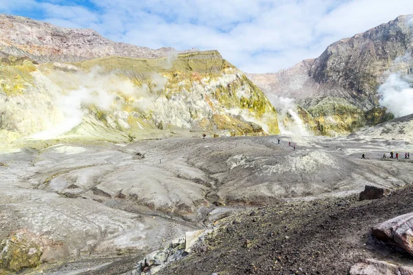 Aktivní Sopka Ostrově White Nový Zéland Vulkanické Síry Kráterové Jezero — Stock fotografie