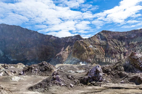 Aktivní Sopka Ostrově White Nový Zéland Vulkanické Síry Kráterové Jezero — Stock fotografie