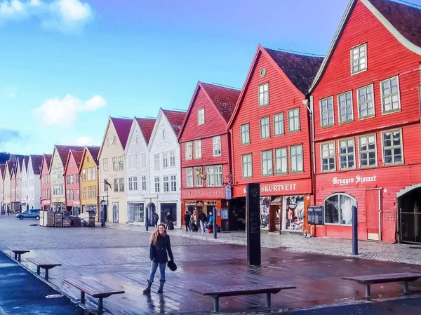 Bergen Norwegii Punkt Turystyczny Domy Kolorowe Piękne Europy — Zdjęcie stockowe