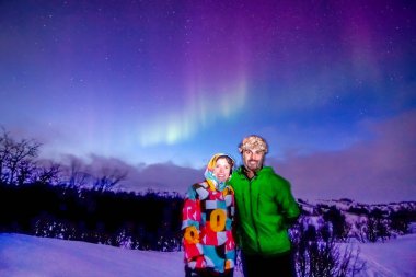 Aurora Borealis, Tromso Norveç şehrinde.