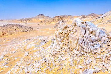 Mısır Sahrası 'ndaki Farafra' da Beyaz Çöl. Afrika.