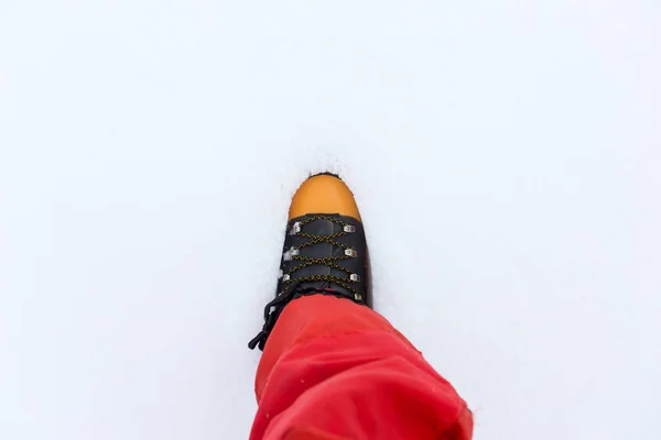 Boot buried in snow. — Stock Photo, Image