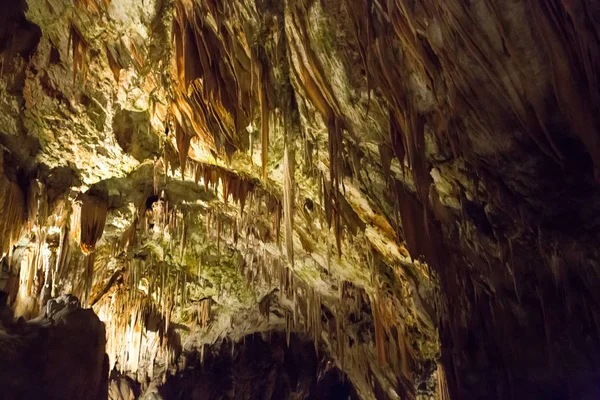 Cueva Postojna Eslovenia Formaciones Dentro Cueva Con Estalactitas Estalagmitas —  Fotos de Stock