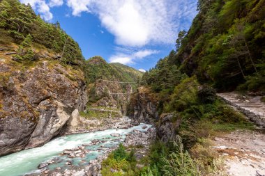 Everest, asma köprü Everest Ana Kamp Trek, Himala