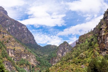 Nepal 'de Everest. Everest Ana Kampı 'na gidiyoruz. Nepal.