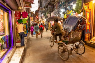 Thamel, Katmandu, Nepal. 03 / 10 / 2019. Thamel sokakları boyunca 