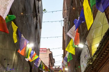 Thamel, Katmandu, Nepal. 03 / 10 / 2019. Thamel sokakları boyunca 