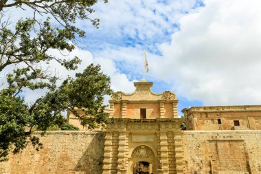 Ana kapı, Malta Adası 'ndaki ortaçağ şehri Mdina..