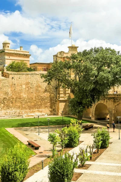 Das Haupttor Die Mittelalterliche Stadt Mdina Auf Der Insel Malta — Stockfoto