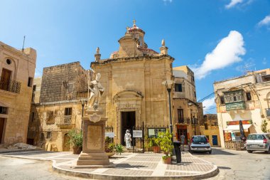 Malta Adası, Malta - 13 Ocak 2012: Mdina 'nın şehir manzaraları, eski başkent Malta, ortaçağ mimarisi..