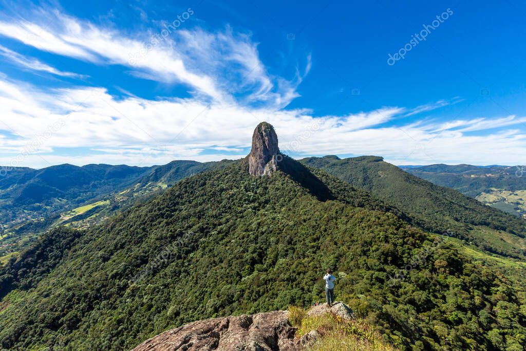 Pedra do Bau, rock mountain peak in Sao Bento do Sapucai, Brazil. South America.