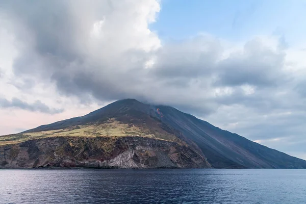 Vulkan Stromboli Skärgård Eolie Sicilien Italien — Stockfoto